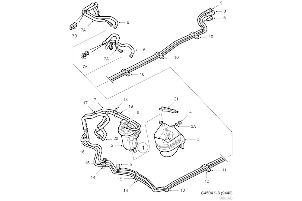 Saab Original - Fuel line